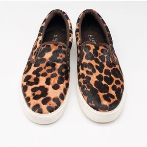 LAUREN Ralph Lauren Leopard Print Sneakers calf hair size 9B
